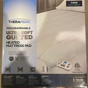 Therapedic heated mattress pad. Twin size, quilted.